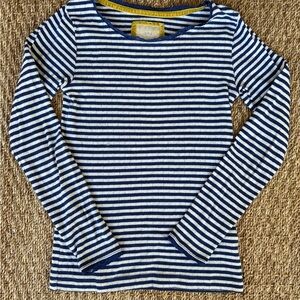 Mini Boden striped pointelle long sleeve t-shirt, size 11-12